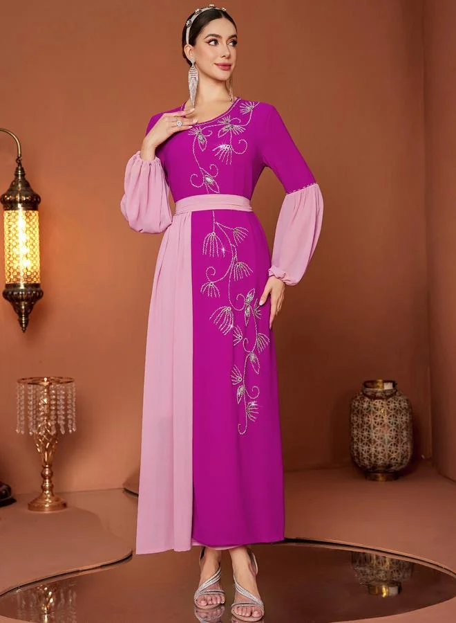 Take Two Women Purple Rhinestone Embellished Jalabiya